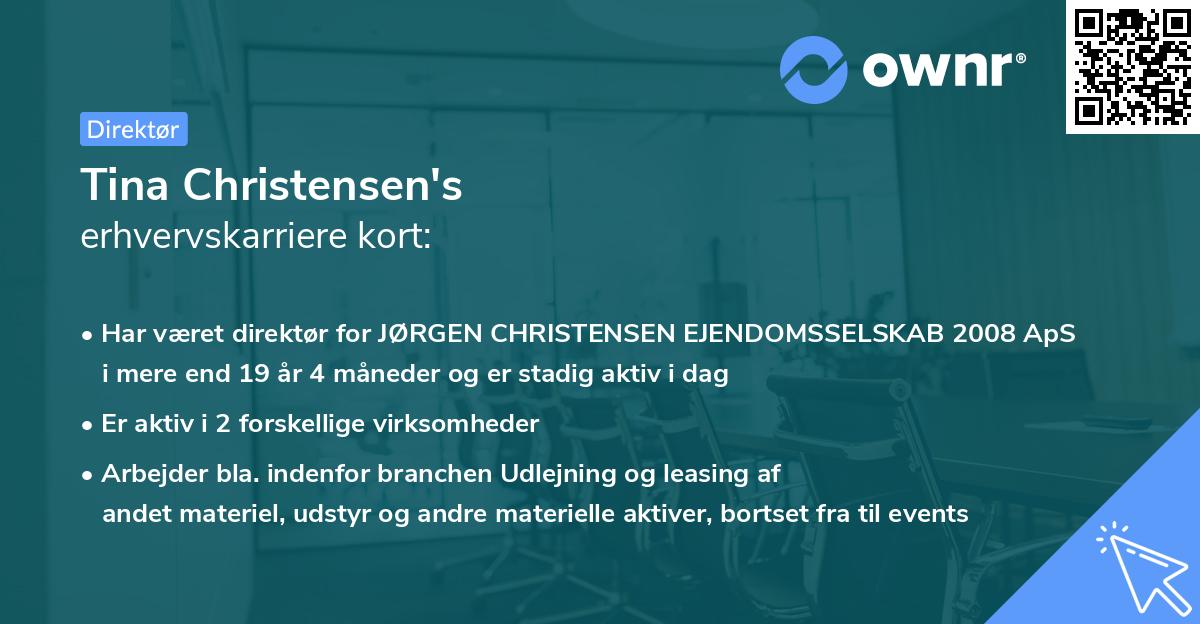 Tina Christensen's erhvervskarriere kort