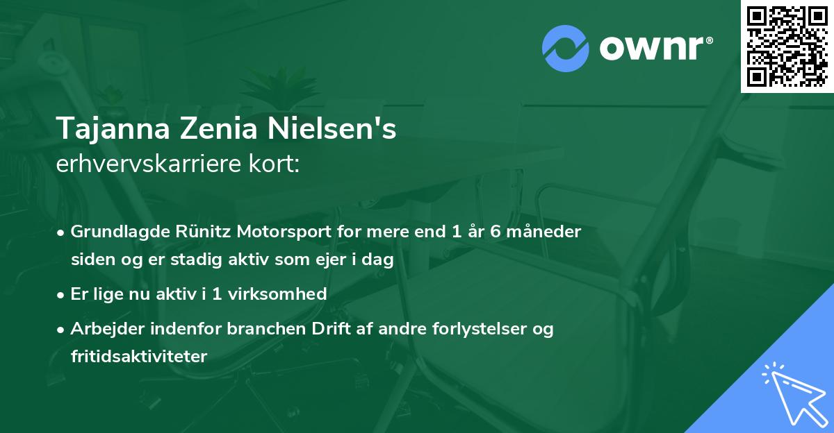 Tajanna Zenia Nielsen's erhvervskarriere kort