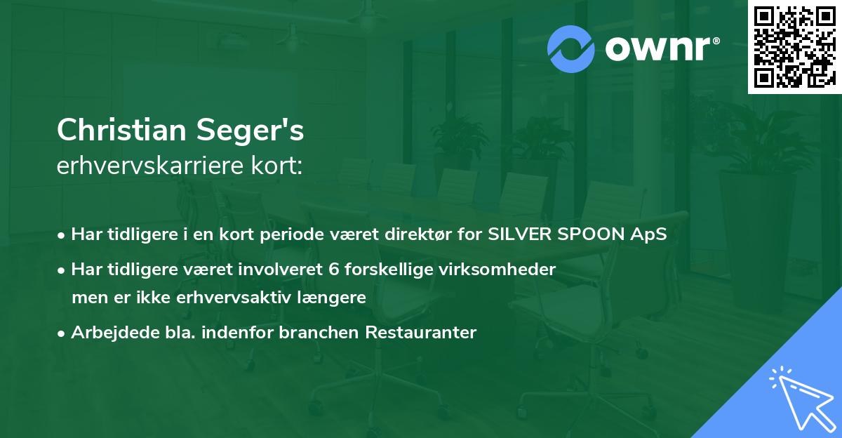 Christian Seger's erhvervskarriere kort