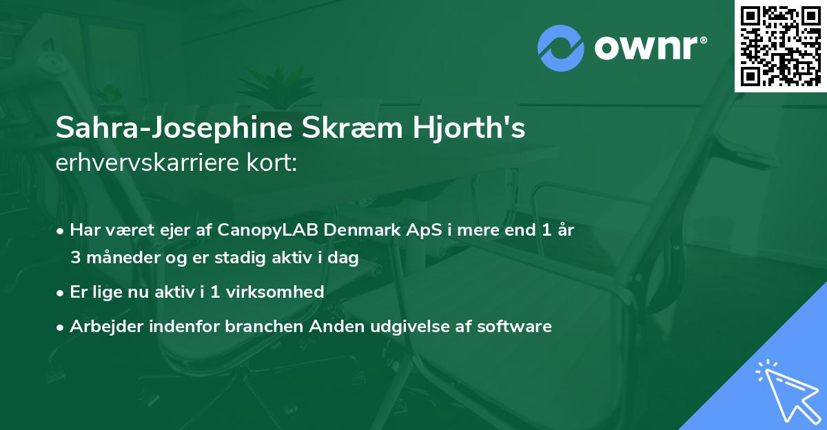 Sahra-Josephine Skræm Hjorth's erhvervskarriere kort