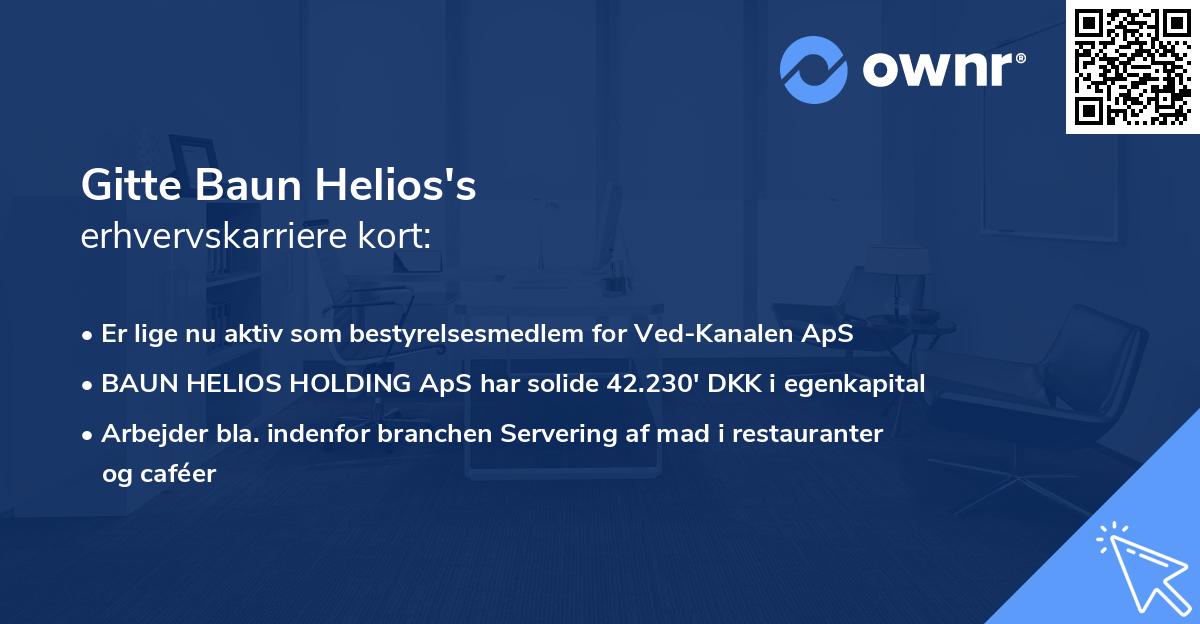 Gitte Baun Helios's erhvervskarriere kort