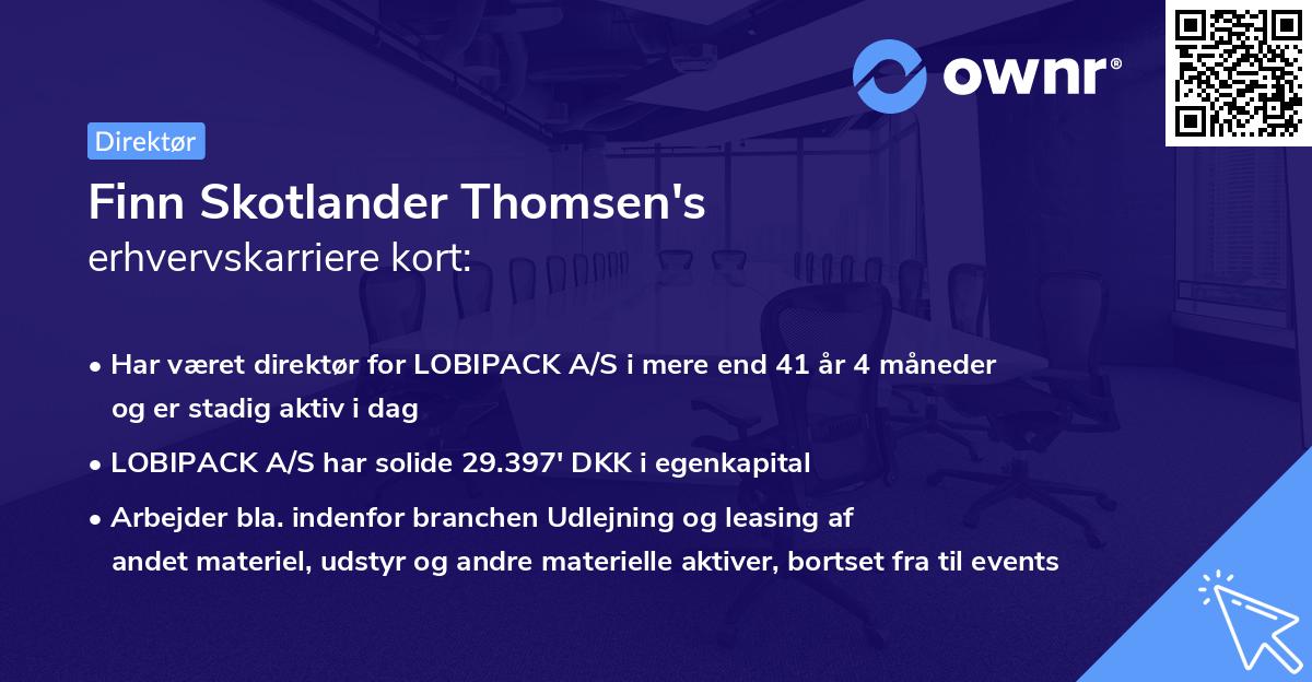 Finn Skotlander Thomsen's erhvervskarriere kort