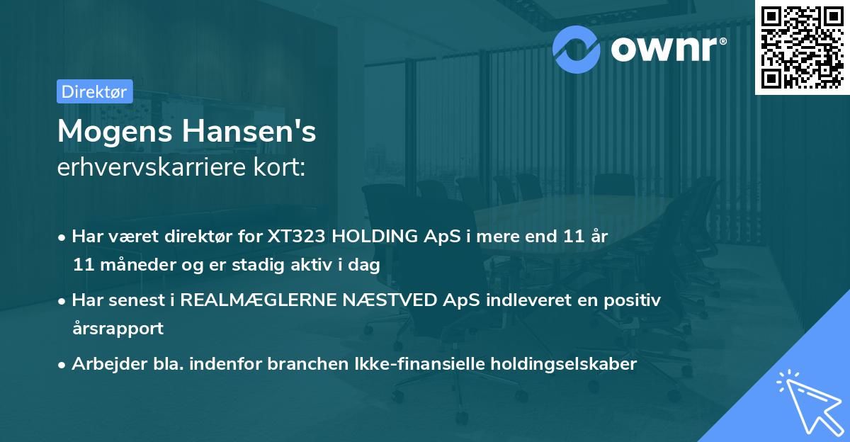 Mogens Hansen's erhvervskarriere kort