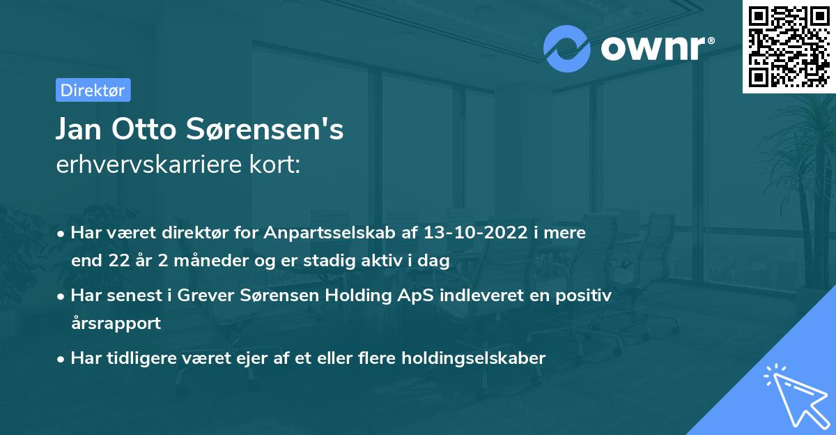 Jan Otto Sørensen's erhvervskarriere kort