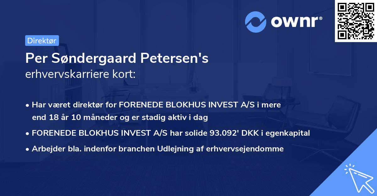 Per Søndergaard Petersen's erhvervskarriere kort