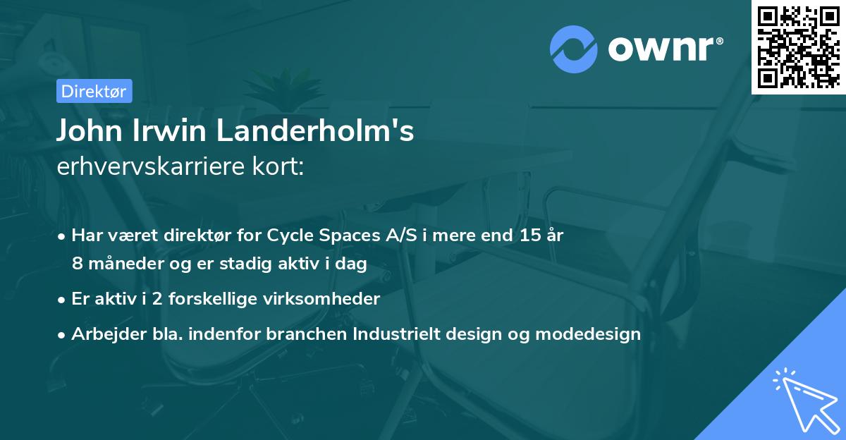 John Irwin Landerholm's erhvervskarriere kort