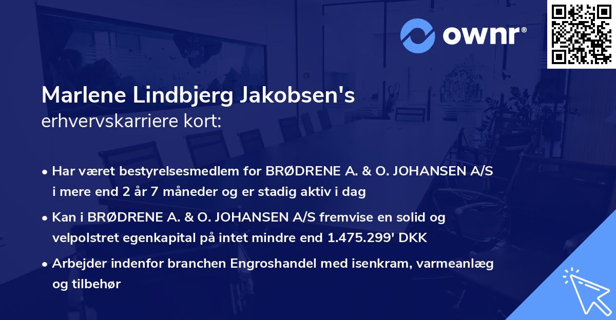 Marlene Lindbjerg Jakobsen's erhvervskarriere kort