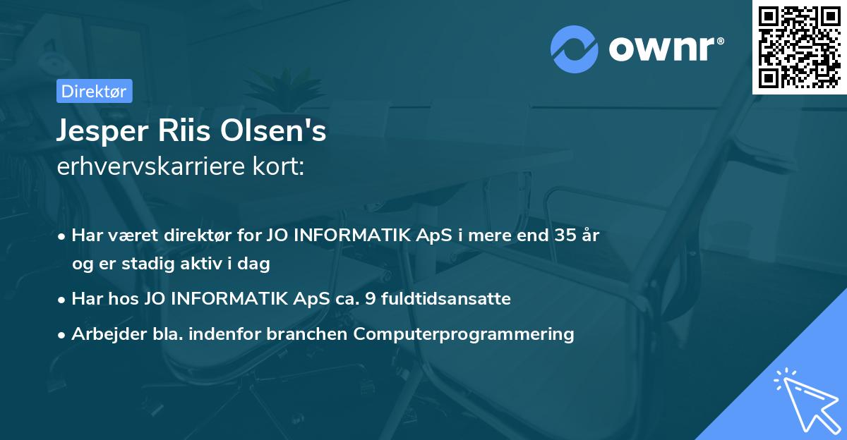 Jesper Riis Olsen's erhvervskarriere kort