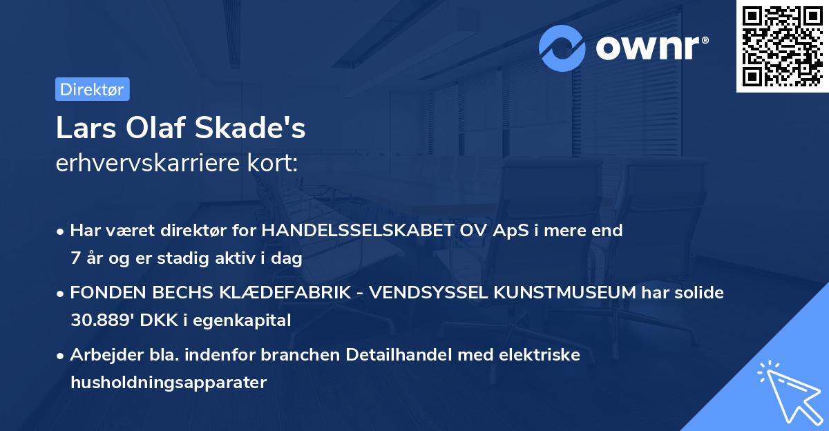 Lars Olaf Skade's erhvervskarriere kort