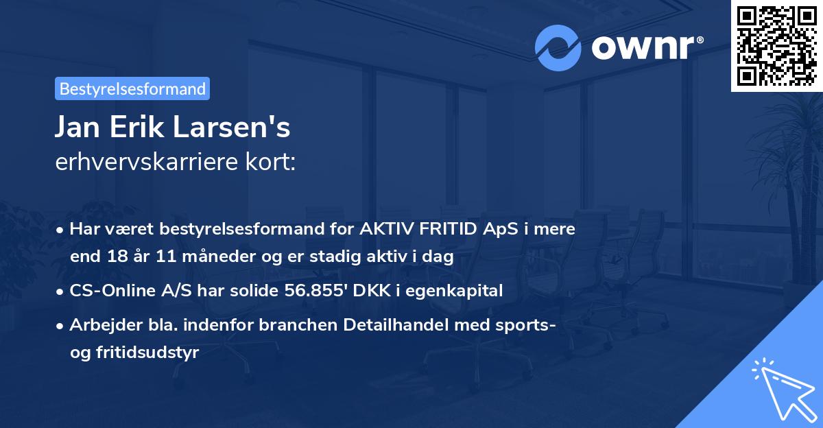Jan Erik Larsen's erhvervskarriere kort