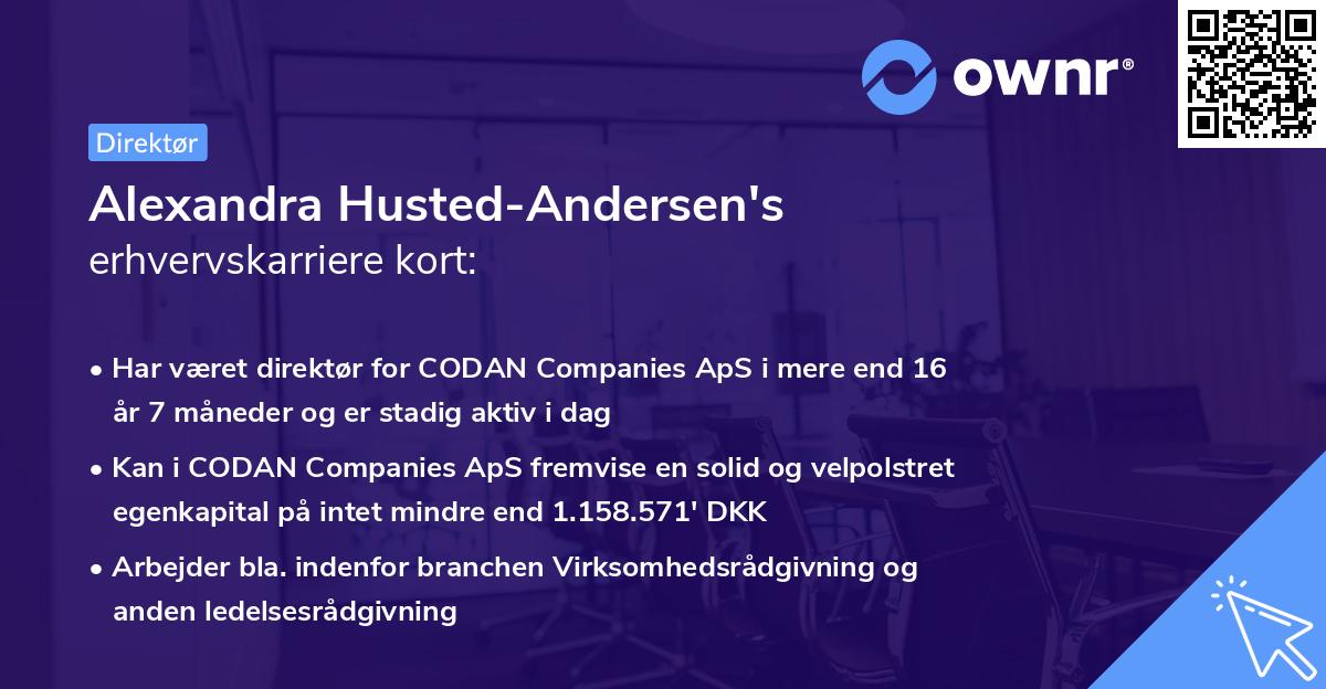 Alexandra Husted-Andersen's erhvervskarriere kort