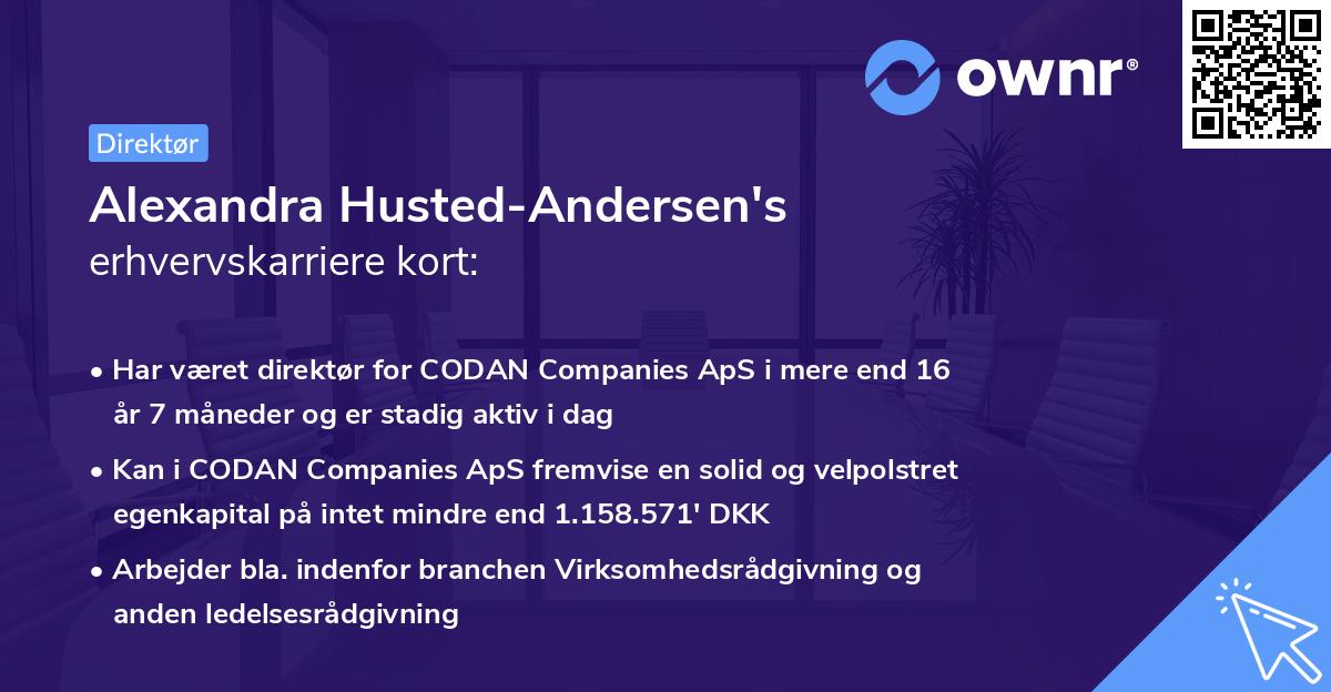 Alexandra Husted-Andersen's erhvervskarriere kort