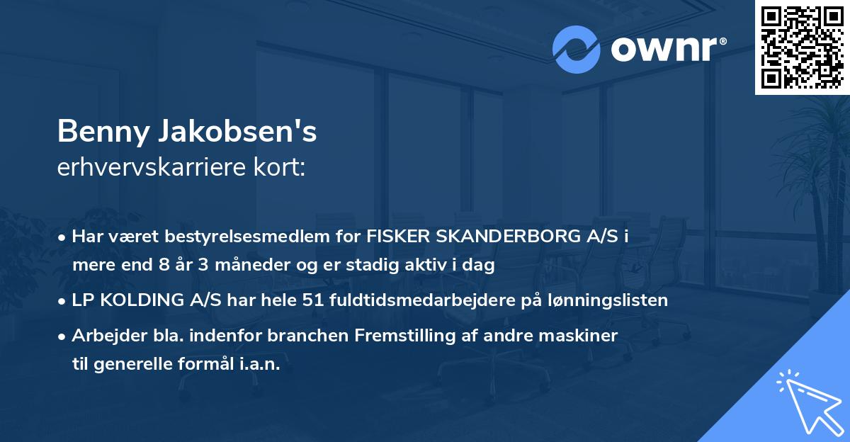 Benny Jakobsen's erhvervskarriere kort