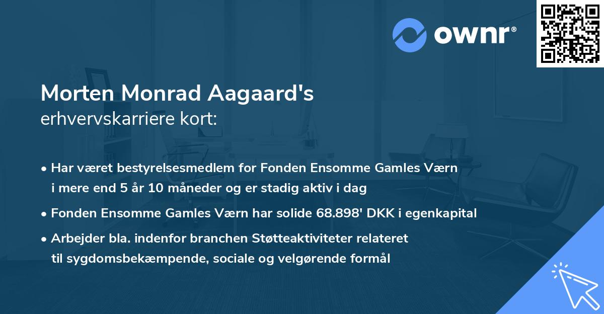 Morten Monrad Aagaard's erhvervskarriere kort