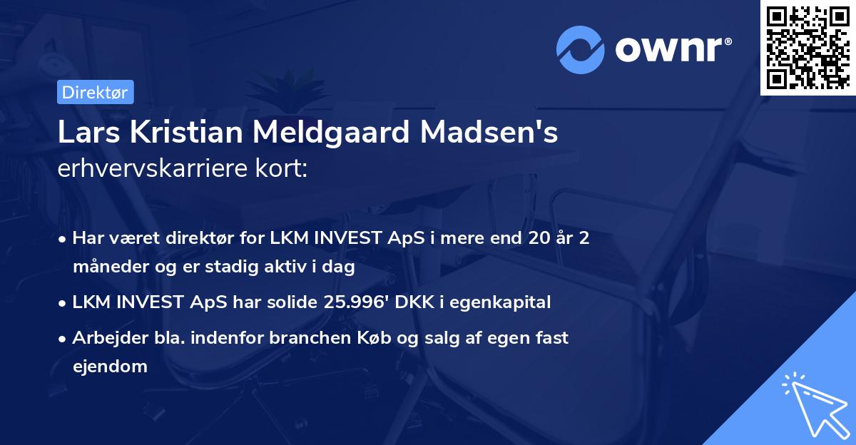 Lars Kristian Meldgaard Madsen's erhvervskarriere kort