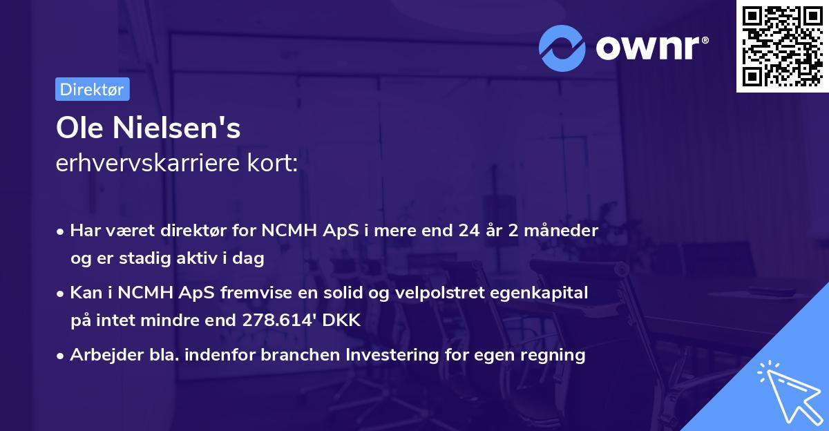 Ole Nielsen's erhvervskarriere kort