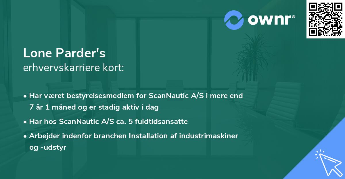 Lone Parder's erhvervskarriere kort