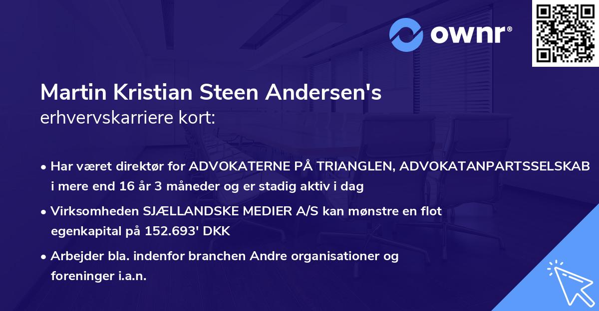 Martin Kristian Steen Andersen's erhvervskarriere kort