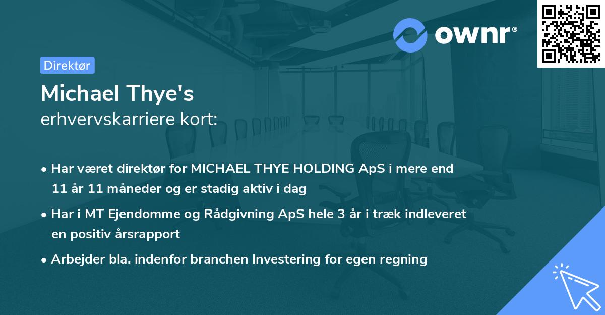 Michael Thye's erhvervskarriere kort