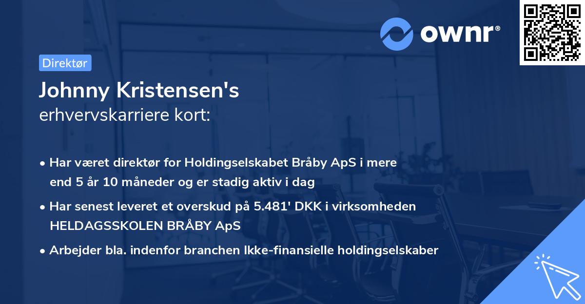 Johnny Kristensen's erhvervskarriere kort