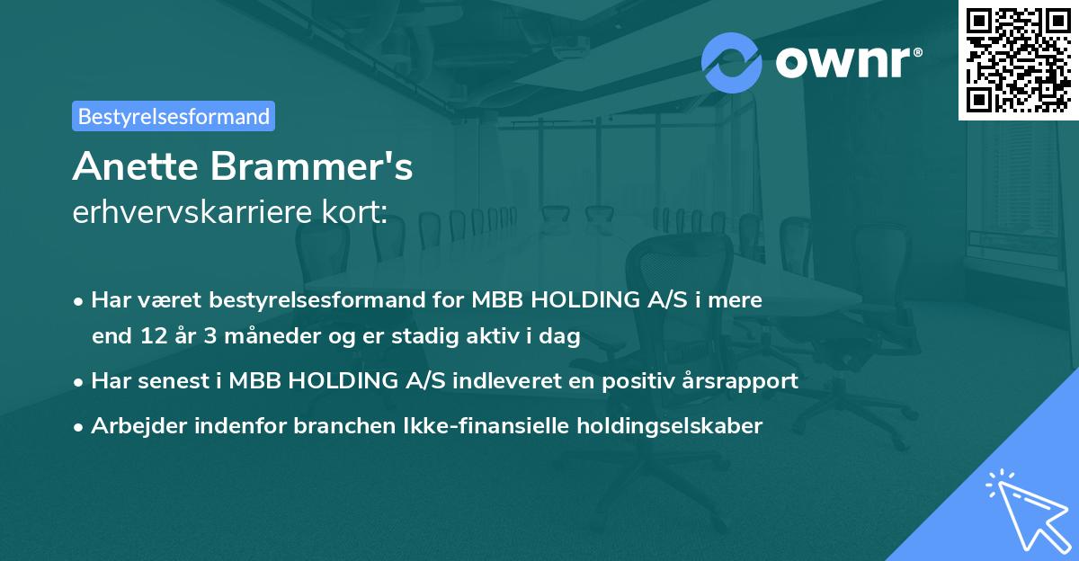 Anette Brammer's erhvervskarriere kort