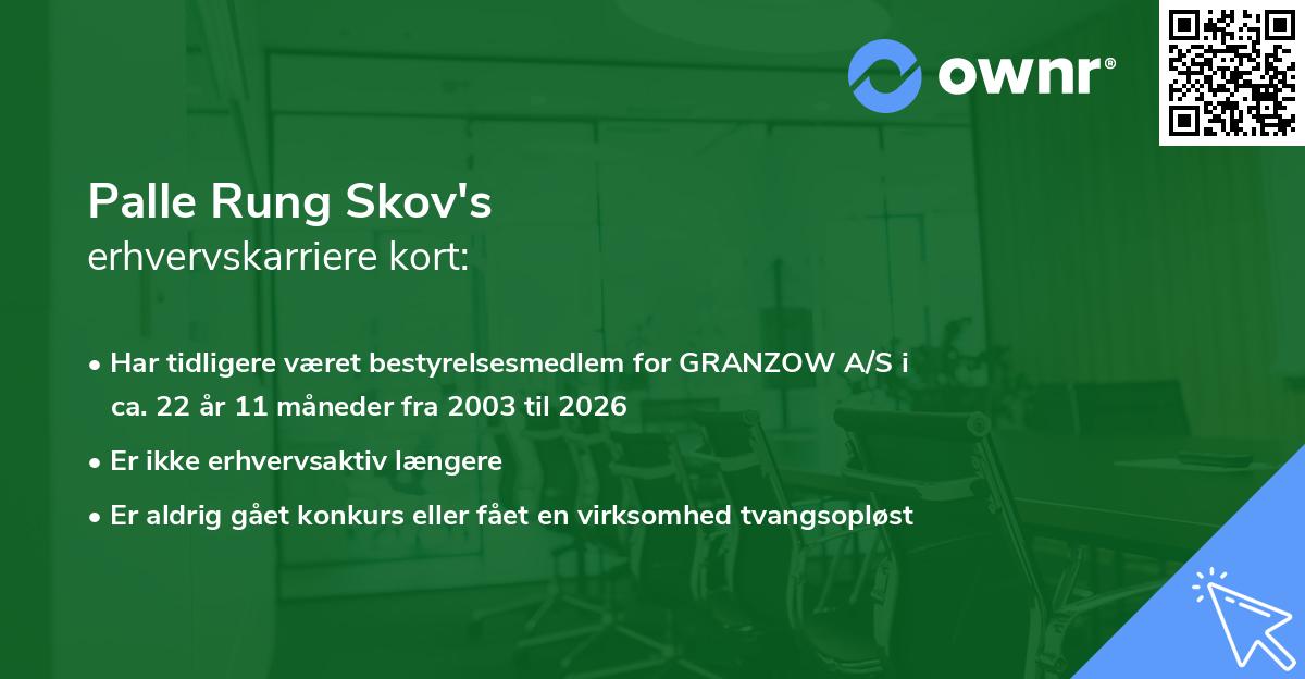 Palle Rung Skov's erhvervskarriere kort