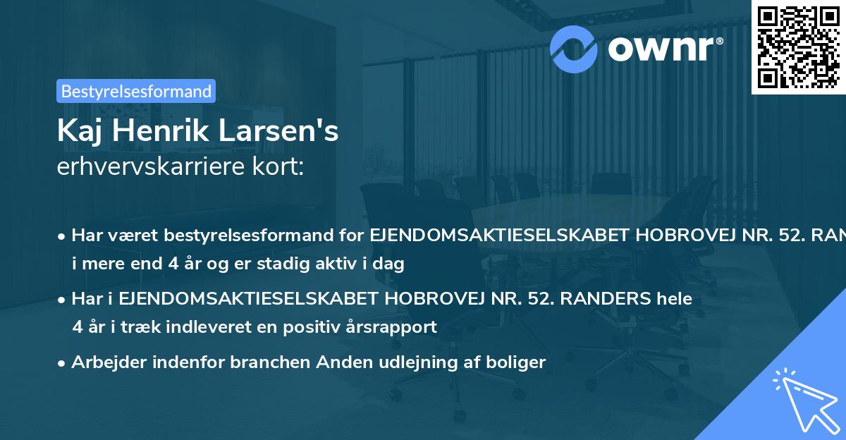 Kaj Henrik Larsen's erhvervskarriere kort