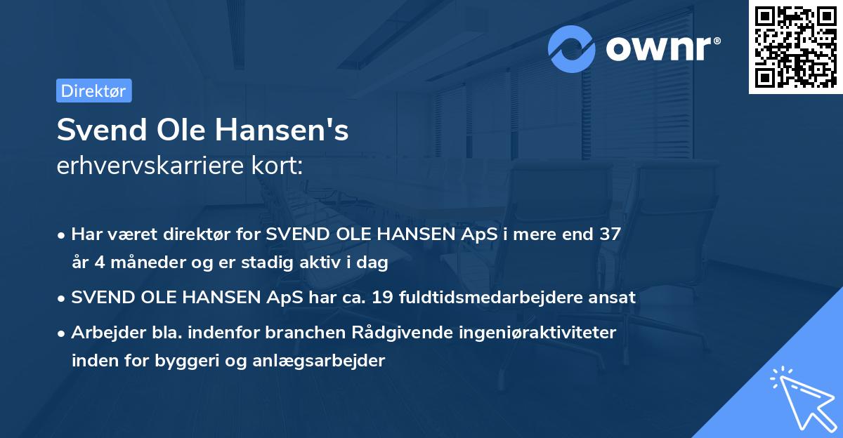 Svend Ole Hansen's erhvervskarriere kort