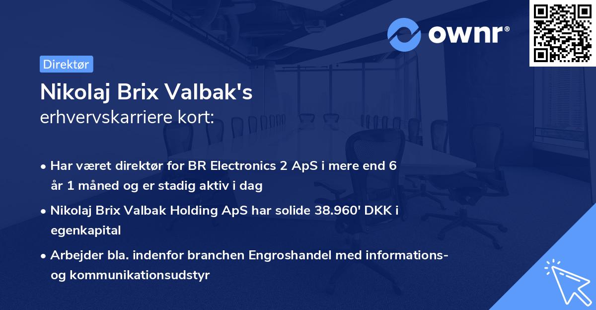 Nikolaj Brix Valbak's erhvervskarriere kort