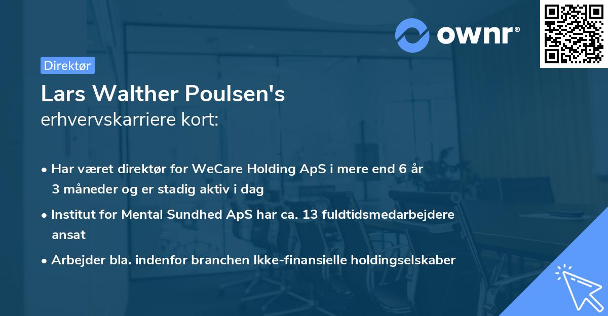 Lars Walther Poulsen's erhvervskarriere kort