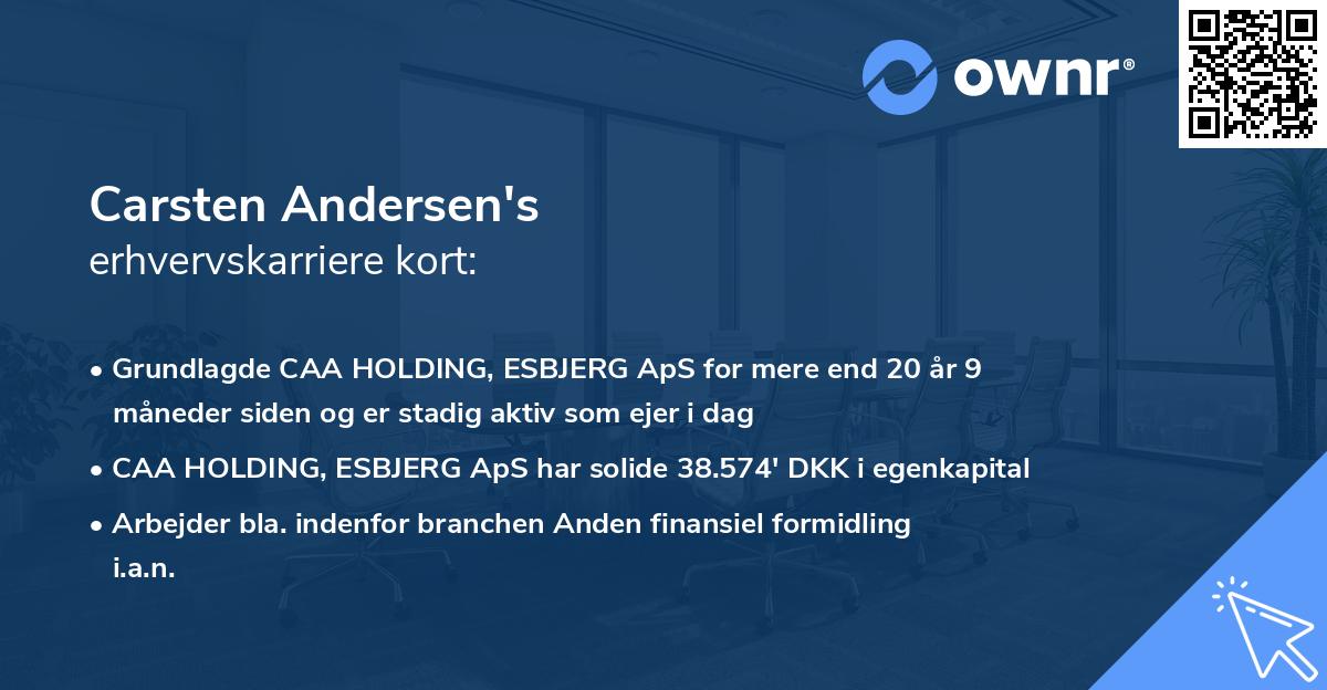 Carsten Andersen's erhvervskarriere kort