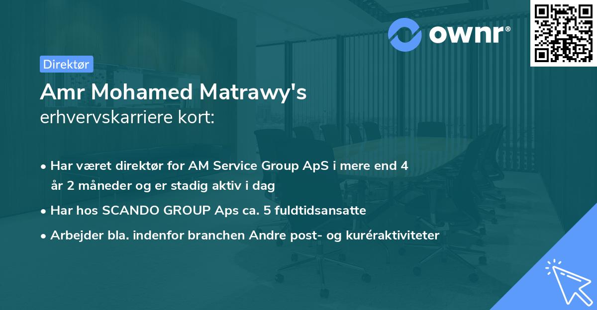 Amr Mohamed Matrawy's erhvervskarriere kort