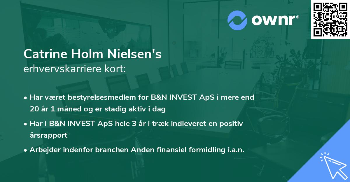 Catrine Holm Nielsen's erhvervskarriere kort