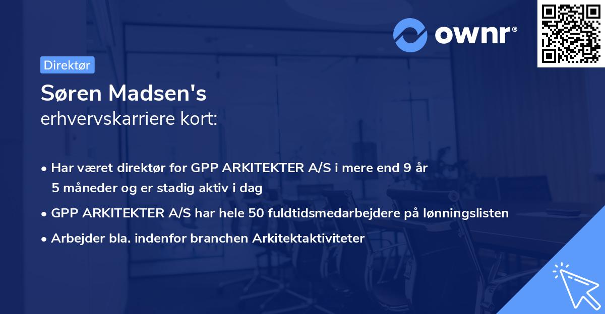 Søren Madsen's erhvervskarriere kort