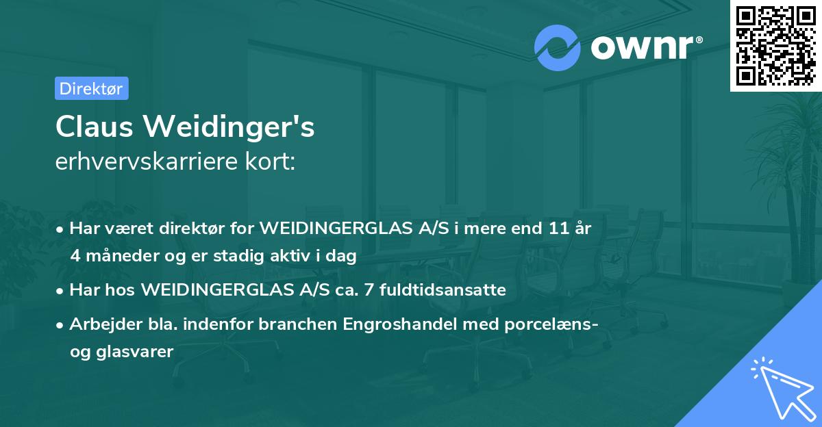 Claus Weidinger's erhvervskarriere kort