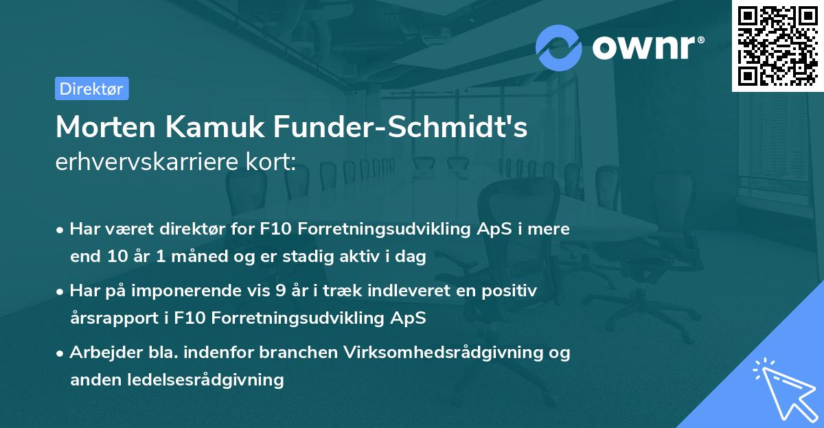Morten Kamuk Funder-Schmidt's erhvervskarriere kort