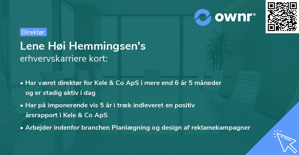 Lene Høi Hemmingsen's erhvervskarriere kort