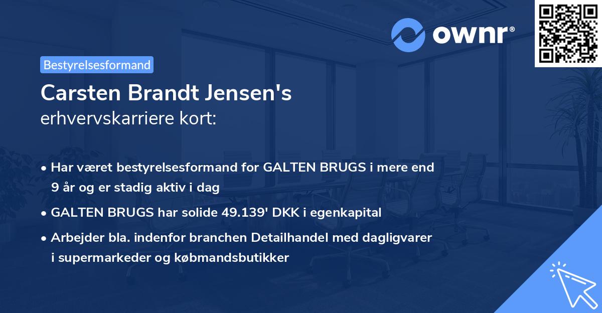 Carsten Brandt Jensen's erhvervskarriere kort