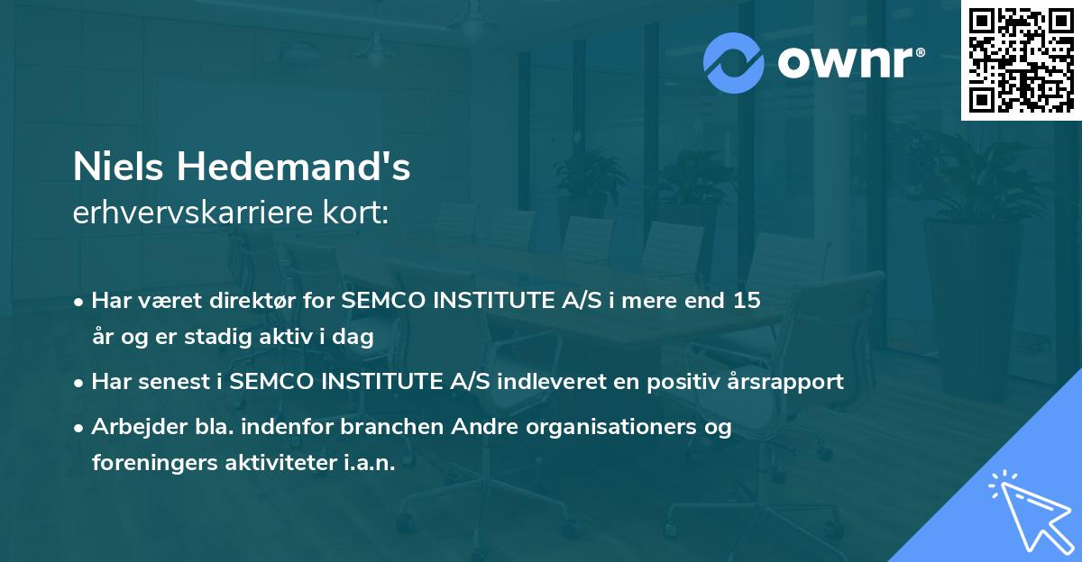 Niels Hedemand's erhvervskarriere kort