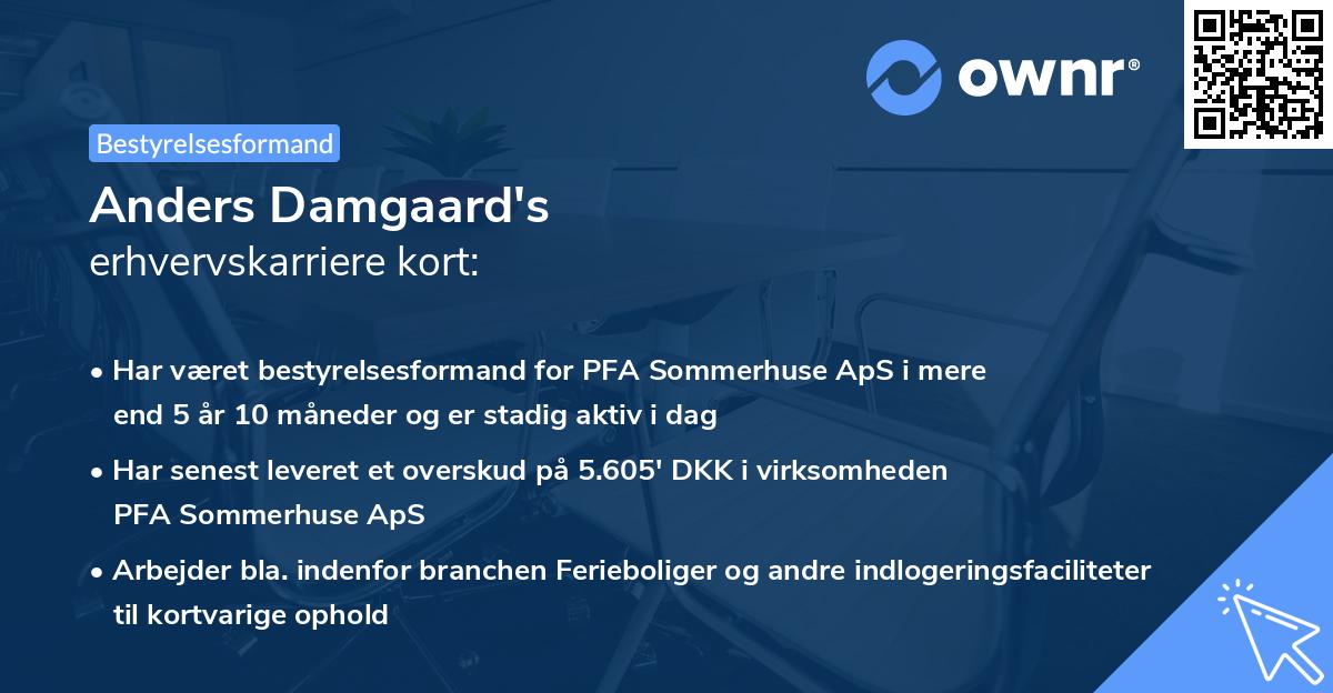 Anders Damgaard's erhvervskarriere kort