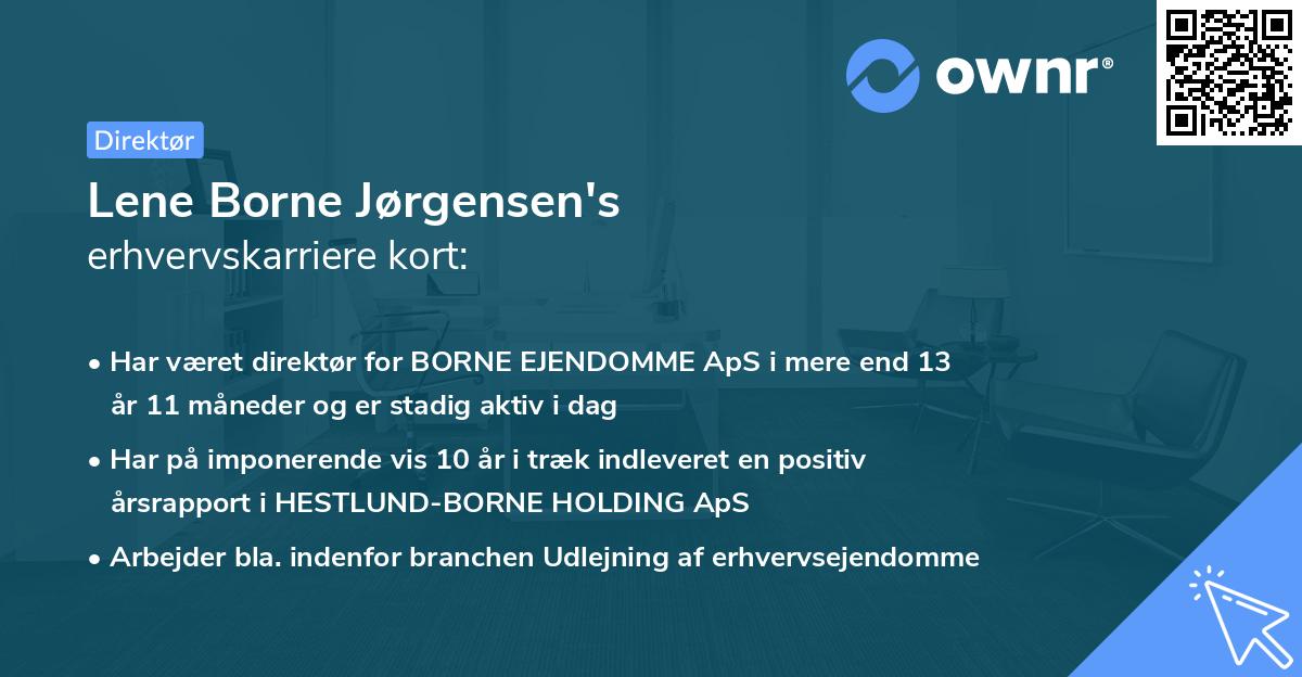 Lene Borne Jørgensen's erhvervskarriere kort