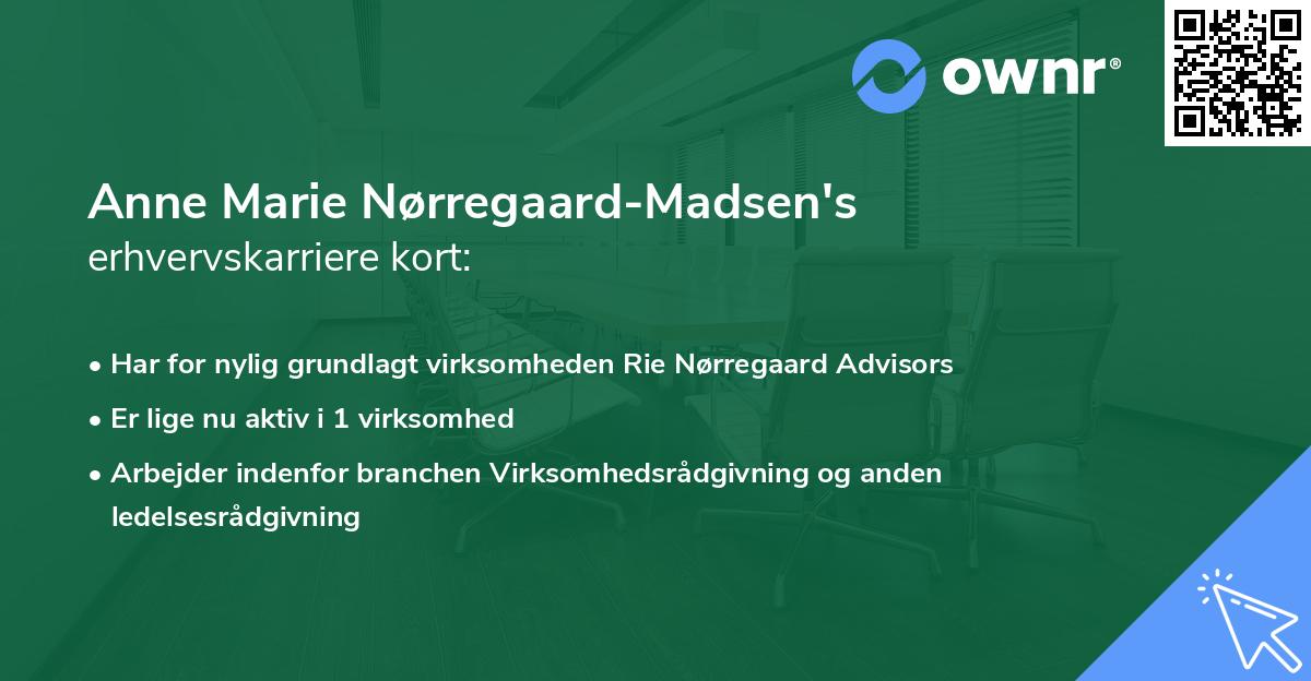 Anne Marie Nørregaard-Madsen's erhvervskarriere kort