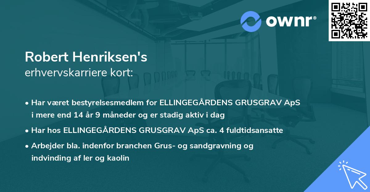 Robert Henriksen's erhvervskarriere kort