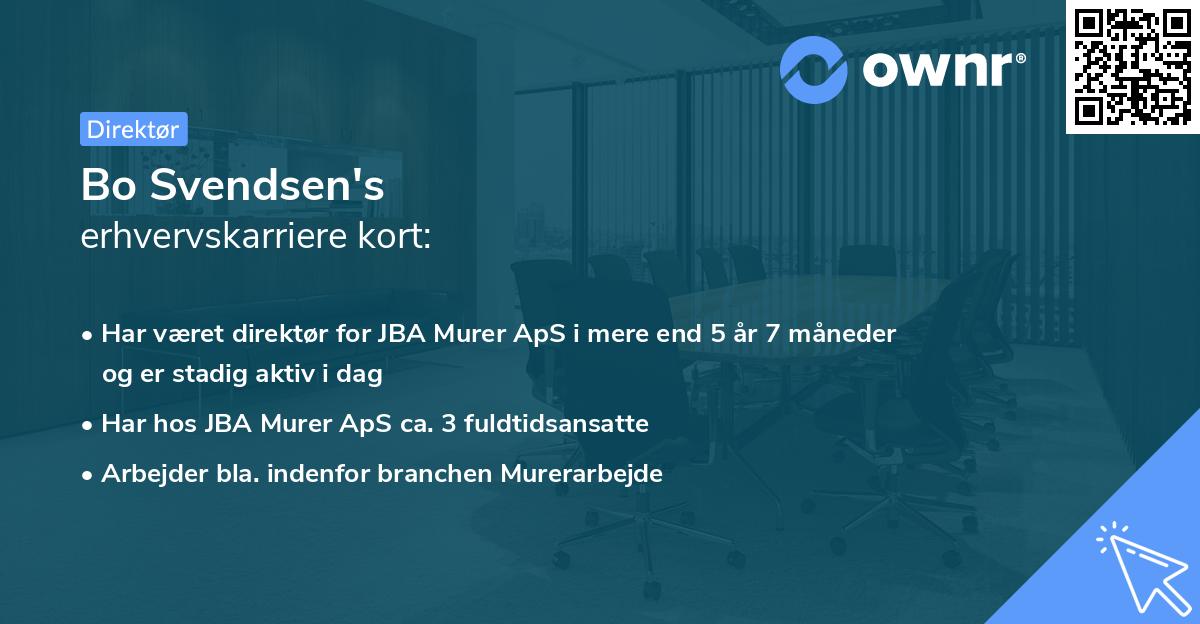 Bo Svendsen's erhvervskarriere kort