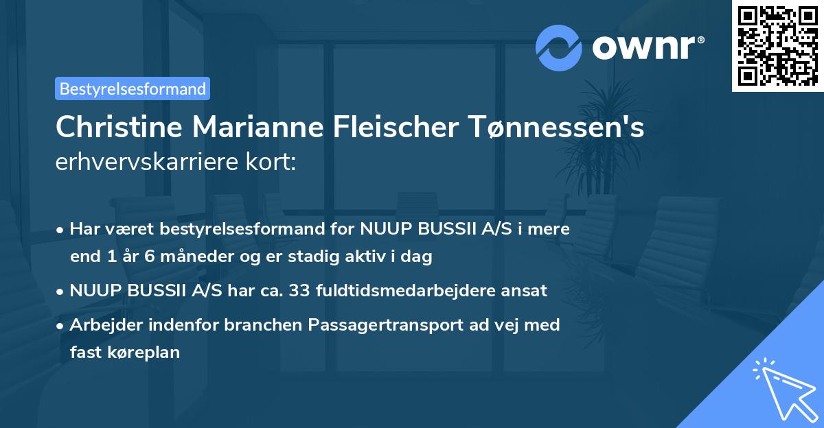 Christine Marianne Fleischer Tønnessen's erhvervskarriere kort