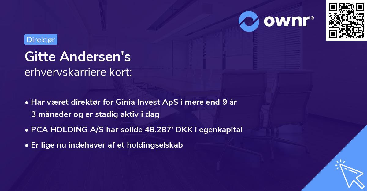 Gitte Andersen's erhvervskarriere kort