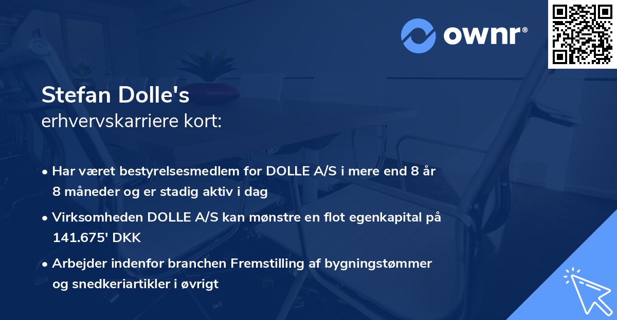 Stefan Dolle's erhvervskarriere kort