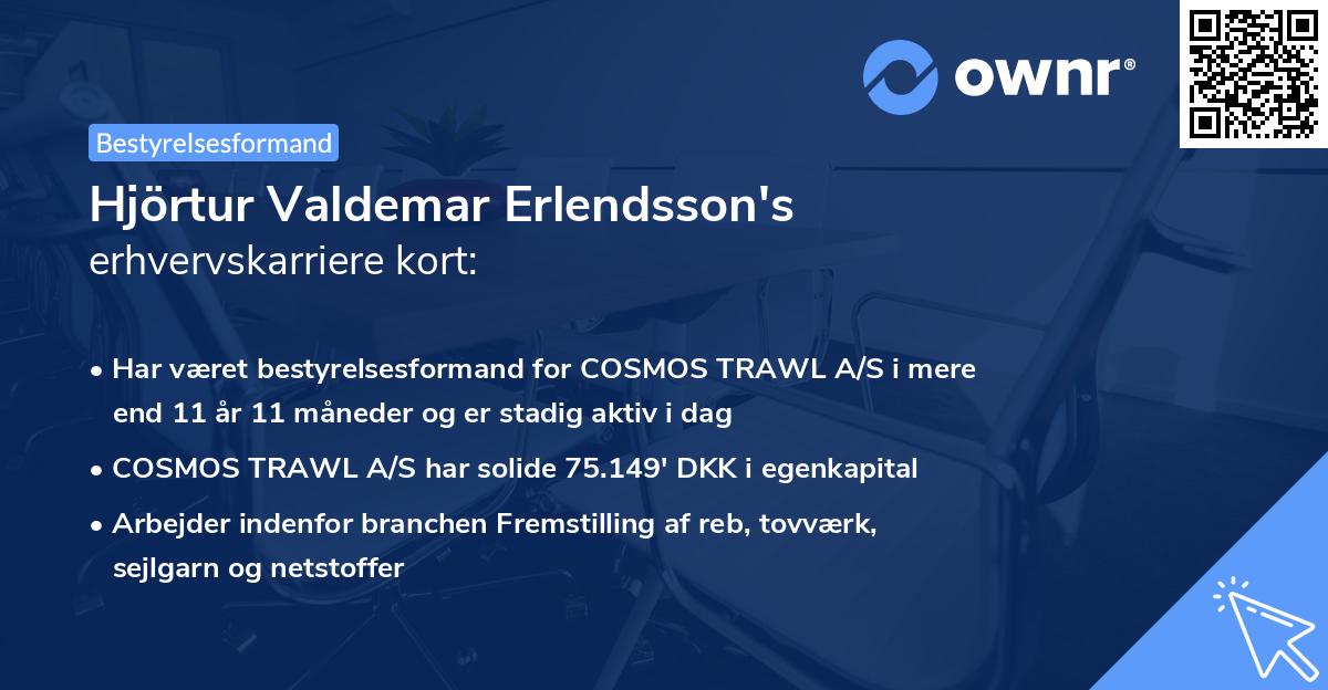 Hjörtur Valdemar Erlendsson's erhvervskarriere kort