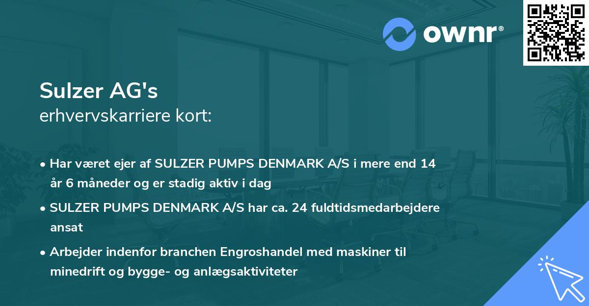 Sulzer AG's erhvervskarriere kort