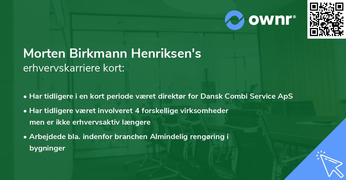 Morten Birkmann Henriksen's erhvervskarriere kort